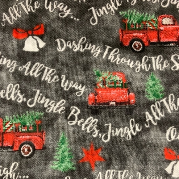 Disney Other - Christmas Red Trucks Material Cotton Fabric fat quarters Grey and red